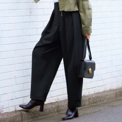 【Marisol別注】［マシンウォッシャブル］ハイウエストタックパンツ／石毛のりえ×CADUNE;S sophi