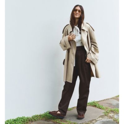 BOWTE(バウト)のFINX COTTON DOUBLUE CLOTH OVER FIT HALF TRENCH COAT