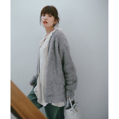 美品 crinkle crinkle crinkle クリンクルクリンクルクリンクル ケーブルニット ボリュームスリーブカーディガン グレー レディース 古着 中古 USED crinkle crinkle crinkle（クリンクル クリンクル クリンクル） 美品
