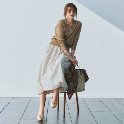 FABIO RUSCONI(ファビオ ルスコーニ)のレザーメッシュフラットシューズ