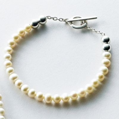 SYMPATHY OF SOUL Style Pearl Beads T－bar Bracelet