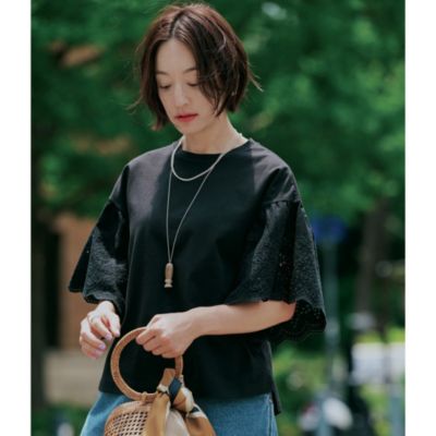 集英社HAPPY PLUS STORE12closet（トゥエルブクローゼット）/【洗える】レース袖切替トップス