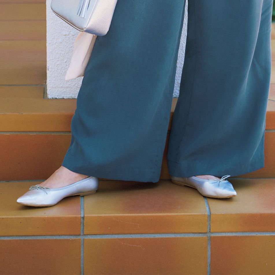 C’ast Vague(セベージュ)/【LEE別注】【コラボ】【抗菌防臭】ポインテッドボロネーゼフラットバレエシューズ