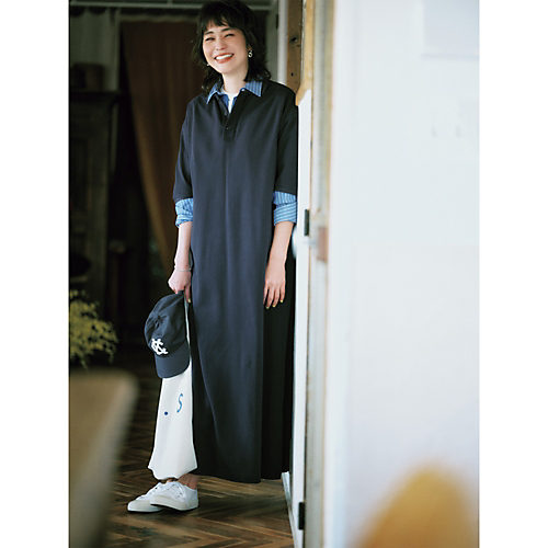 モデル身長:170cm/ ネイビ/ ロング丈 / LEE掲載