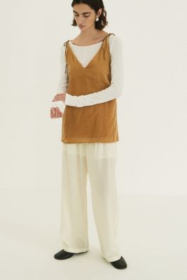 CLANE(クラネ)のVELOUR SHOULDER RIBBON CAMISOLE TOPS通販
