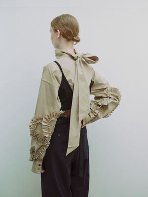 marjour FRILL OVER TEE ブラック×ホワイト Tiered Sleeve Tee Ivory Online | Zimmermann