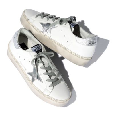 GOLDEN GOOSE DELUXE BRAND HI STAR LEATHER UPPER LAMINATED STAR AND HEEL