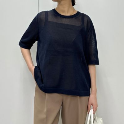 新品 スローン シアー半袖クルーネックニット LEE掲載 SLOANE(スローン)の【Marisol別注】シアー 半袖クルーネック通販