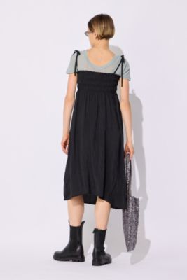 GANNI(ガニー)のViscose Habotai Midi Smock Strap Dress通販