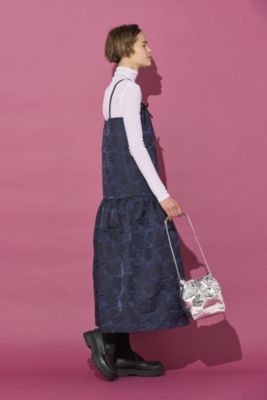 GANNI(ガニー)のBotanical Jacquard Strap Midi Dress通販