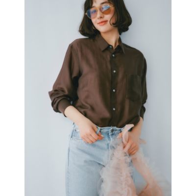 ハンサムなのに女っぽい軽くて涼しいシアーシャツ　ほんのりシアーシャツ