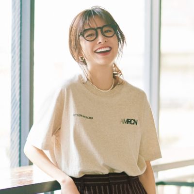 着るほどに味わいが出そうなニュアンスカラーもポイント！　ラフィー丸胴　プリントT