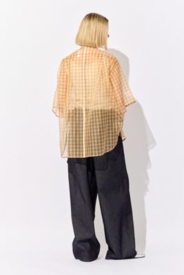新品 25SS BLAMINK ブラミンク チェック ショートスリーブ ブラウス BLAMINK(ブラミンク)のシルクオーガンジーチェックショートスリーブ