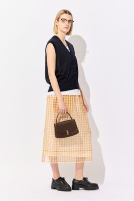 BLAMINK タックオーガンジーシルクスカート　36 BLAMINK タックオーガンジーシルクスカート 36