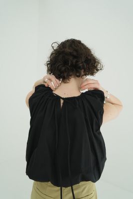 CLANE FEATHER RIBBON NOSLEEVE TOPS 新品未使用 SALE】2way Mesh Fabric Embroidery Numbering Tops
