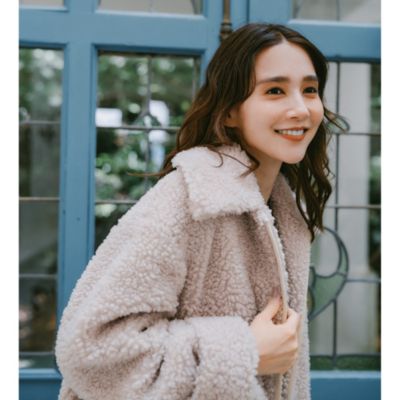 three dots(スリードッツ)のecopel boa long coat通販 | 集英社HAPPY