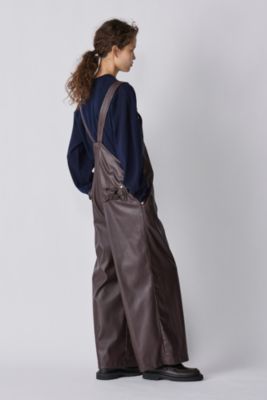 MUVEIL(ミュベール)のフェイクレザーサロペットパンツ通販 | mirabella