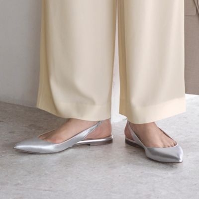 CORSO ROMA 9 グレージュハイヒール ポインテッドトゥ CORSO ROMA，9(コルソローマ ノーヴェ)のスリングバック ポインテッド