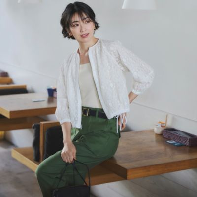 MARILYN MOON(マリリンムーン)のreversible sheer lace blouson通販