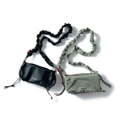 新品未使用❣️ topologie ボトルサコッシュ（ストラップ付き）２点セット Bottle Sacoche ボトルサコッシュ / Black (Puffer) / Bungee