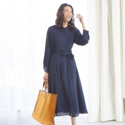 M7days エムセブンデイズ のバンドカラーとろみワンピース通販 Shop Marisol ショップマリソル