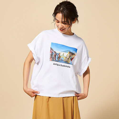 suadeo／フォトプリントバックタックTシャツ／￥7,480