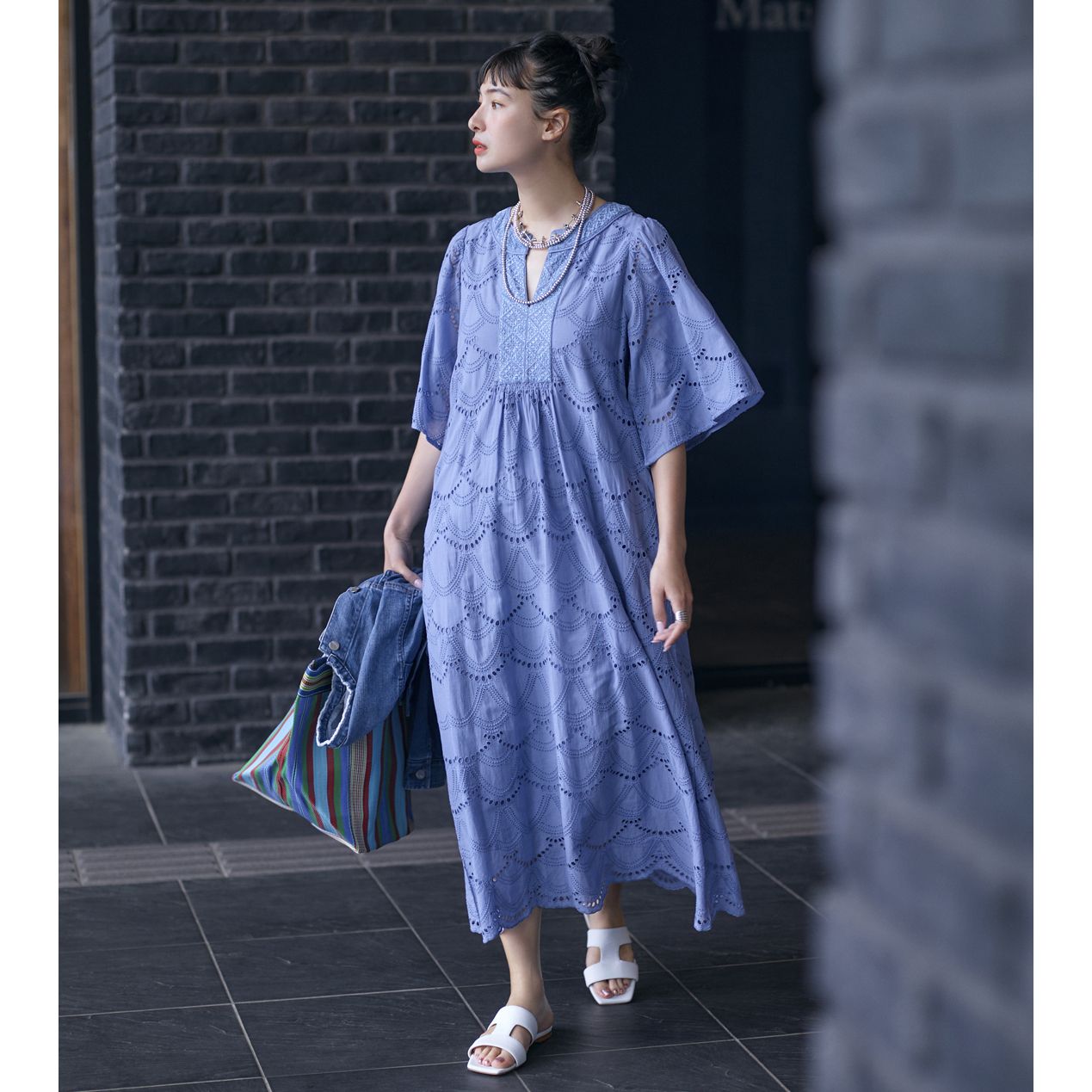 ne Quittez pas(ヌキテパ)/COTTON VOILE DOT HEMLA DRESS