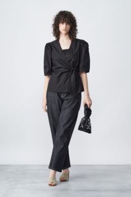 GANNI(ガニー)のCotton Poplin Drapey Wrap Blouse通販 | mirabella