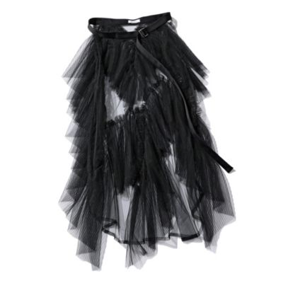 MARGE Pleated tulle wrap skirt