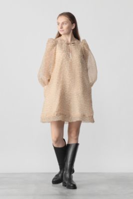 関税込 国内発送 [Ganni] アシンメトリー ベルベット ドレス アシンメトリーVネックドレス×プリーツキャミワンピース（4 sii