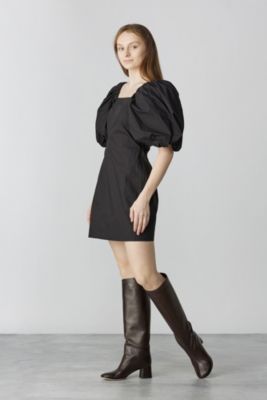 GANNI(ガニー)のCotton Poplin Twisted Sleeve Mini Dress通販
