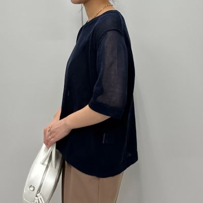 新品 スローン シアー半袖クルーネックニット LEE掲載 SLOANE(スローン)の【Marisol別注】シアー 半袖クルーネック通販
