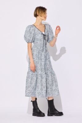 GANNI(ガニー)のPrinted Cotton Long Smock Dress通販