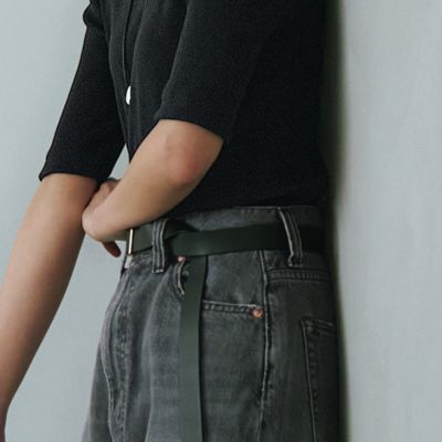 LEFIJE レフィエ　ロングバックルベルト　黒　ブラック LEFIJE(レフィエ)の【福田麻琴さんセレクト】バックルレザー