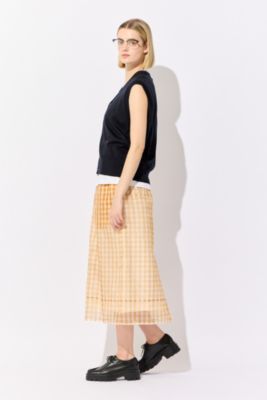 BLAMINK(ブラミンク)のシルクオーガンジーチェックタイトスカート通販