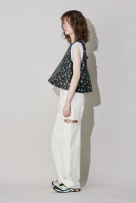 ブラウス シャツ GANNI / ガニー Floral Jacquard Sleeveless Open Ne レディース GANNI / ガニー Floral Jacquard Sleeveless Open Ne（シャツ