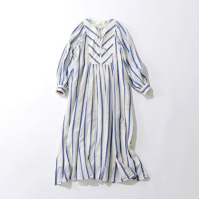 ne Quittez pas 新品未使用品STRIPE GATHER DRESS ne Quittez pas(ヌキテパ)のCOTTON VOILE STRIPE GATHER DRESS