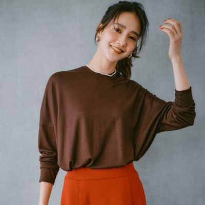集英社HAPPY PLUS STORESLOANE（スローン）/ウール天竺 ワイドシルエット長袖Tシャツ