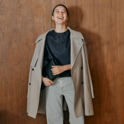 【新品】 バウト トレンチコート コットン ブラック 3 BOWTE コート BOWTE(バウト)のTECHNICAL COTTON OVER SIZING UNLINED TRENCH COAT