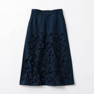 ミュベール muveilのお花ロングスカート￼ MUVEIL フラワー刺繍チノスカート | KOKO