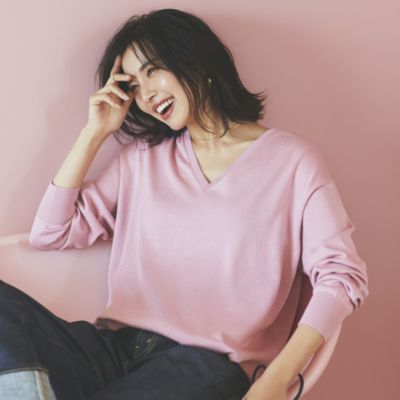 【定価2.6万】スローン SLOANE *18G天竺強撚コットン2WAYプルオーバー*2長袖ニット綿ピンク薄手セーター(4-2505-94)【20G52】 楽天市場】スローン SLOANE 春夏 レディース 18G天竺 強撚