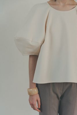 日経トレンディ 【CLANE】STRIPE QUILT TOPS PUFF Tシャツ/カットソー(半袖/袖なし)