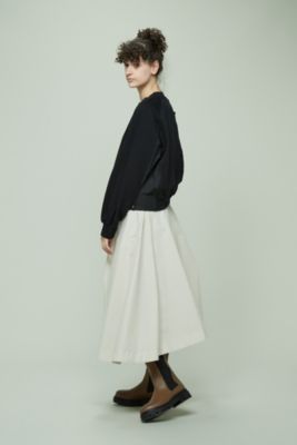 3.1 Phillip Lim COTTON POPLIN MIDI SKIRT W SIDE PLKT