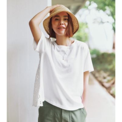 集英社HAPPY PLUS STORE12closet（トゥエルブクローゼット）/【洗える】バックレース切替Tシャツ