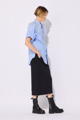 TOGA PULLA(トーガ プルラ)のCotton S／S shirt with feather