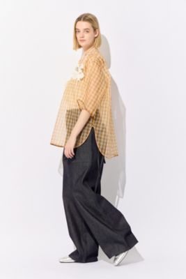 BLAMINK(ブラミンク)のシルクオーガンジーチェックショートスリーブ