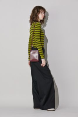 GANNI ガニー ボーダーパフスリーブトップス　カットソー　Tシャツ　新品タグ GANNI(ガニー)のStriped Soft Cotton Rib Long Sleeve T－Shirt