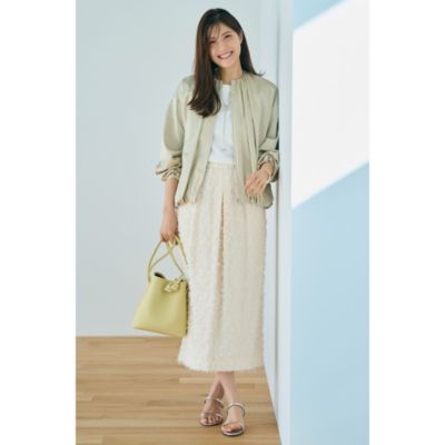 華やぎ素材に気分も上がるジャカードコクーンスカート　カットジャカードコクーンスカート