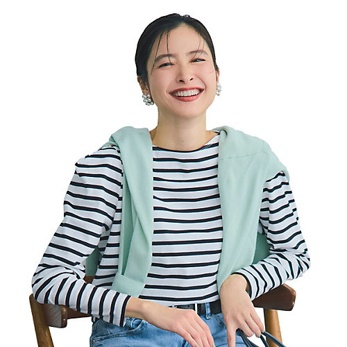 モデル身長171cm ホワイト×ブラックボーダー/F Marisol掲載