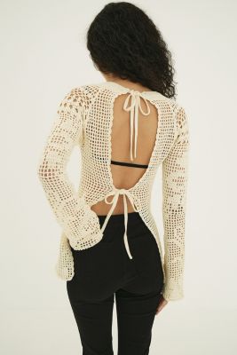 CLANE クラネ BACK OPEN CROCHET KNIT TOPS CLANE(クラネ)のBACK OPEN CROCHET KNIT TOPS通販 | mirabella